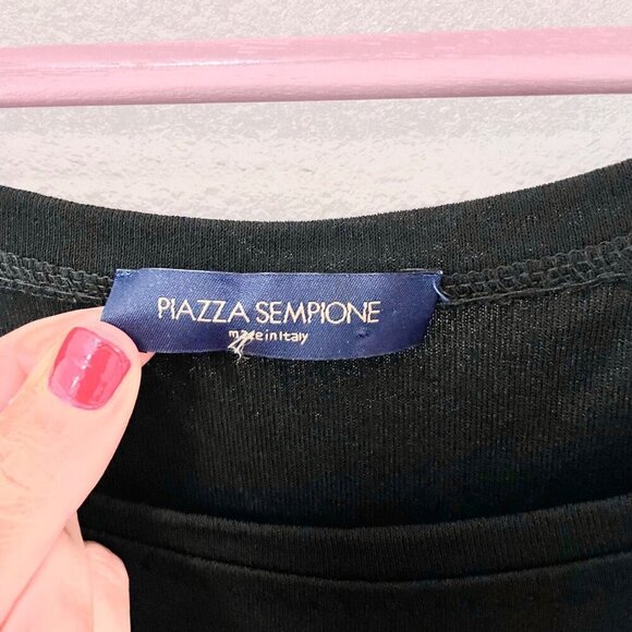 Piazza Sempione Dress Black Sleeveless with Bateau Neckline Size IT 46/ US L - Picture 3 of 6